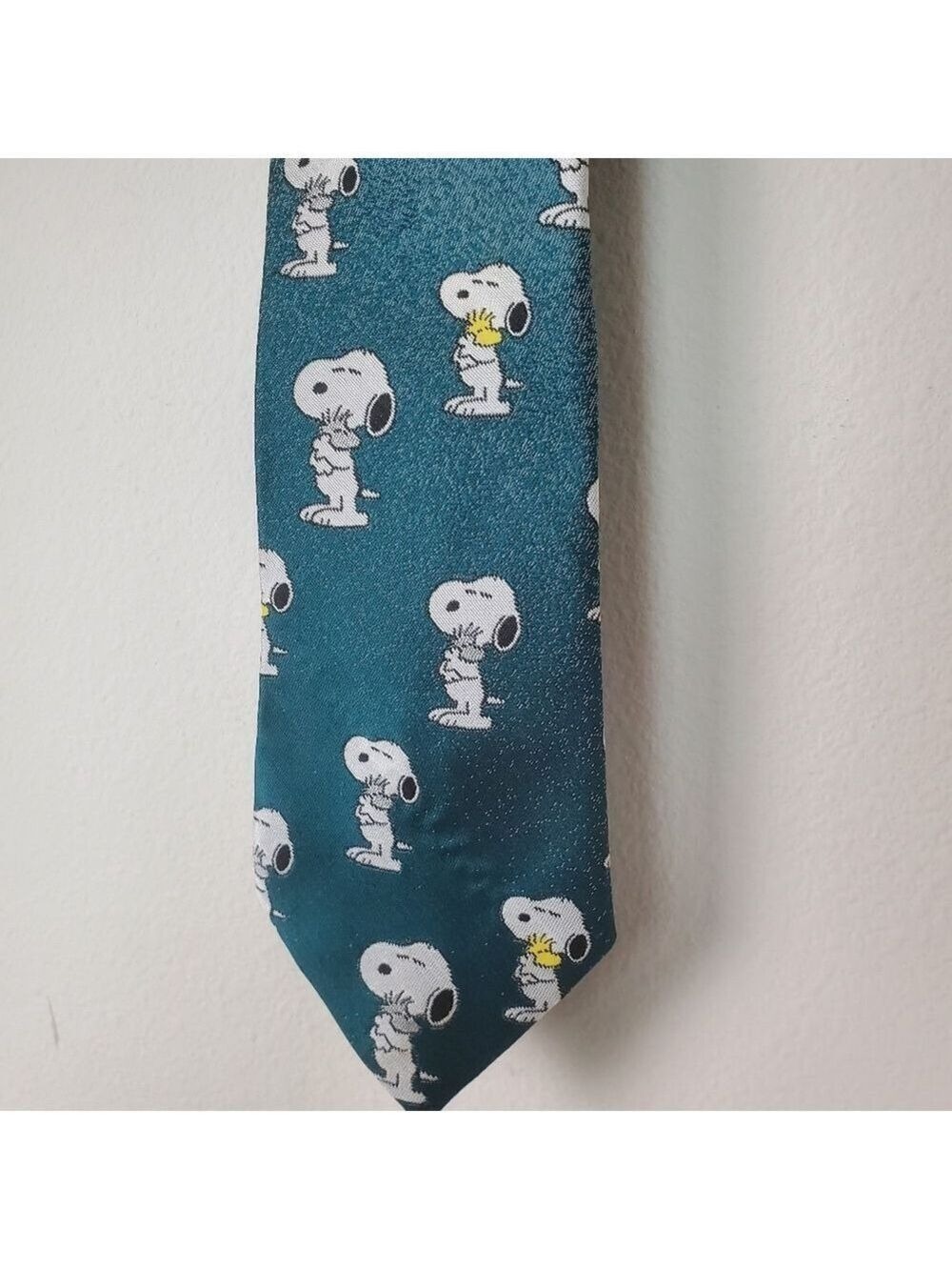 Vintage Cervantes Snoopy Woodstock Tie Hunter Green - Picture 3 of 8